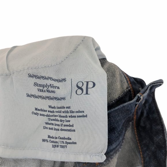 Simply Vera Vera Wang Womens Flare Jeans Sz 8P - Picture 8 of 8